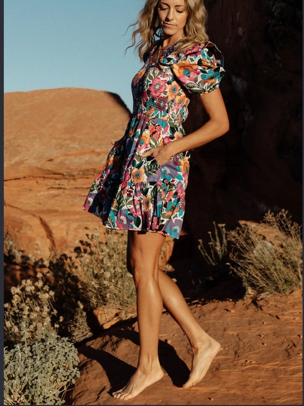 NWOT Baltic Born Kyrie Puff Sleeve Short Dress size S